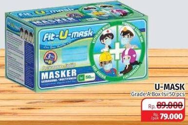 Promo Harga FIT-U-MASK Masker Earloop 50 pcs - Lotte Grosir