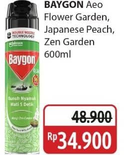 Promo Harga Baygon Insektisida Spray Flower Garden, Japanese Peach, Zen Garden 600 ml - Alfamidi