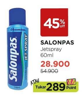 Promo Harga SALONPAS Jet Spray 60 ml - Watsons