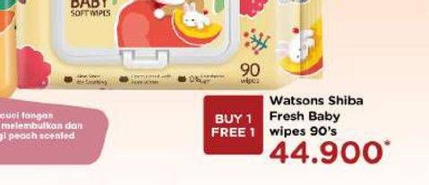 Promo Harga WATSONS Fresh Baby Wipes Shibainc All Variants 90 sheet - Watsons