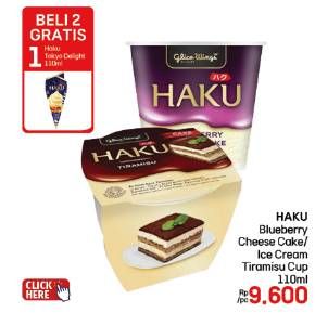 Promo Harga Glico Haku Blueberry Cheesecake Cup, Tiramisu Cup 110 ml - LotteMart