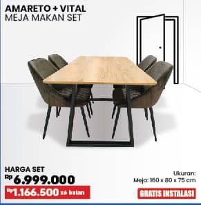 Promo Harga Amareto + Vital Meja Makan Set  - COURTS