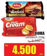 Promo Harga ROMA Sandwich 216 gr - Hari Hari