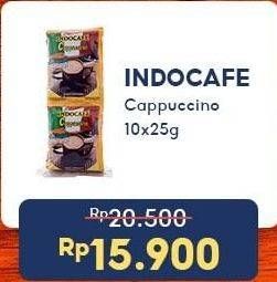 Promo Harga Indocafe Cappuccino per 10 sachet 25 gr - Indomaret