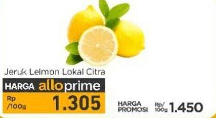 Promo Harga Jeruk Lemon Lokal Citra per 100 gr - Carrefour