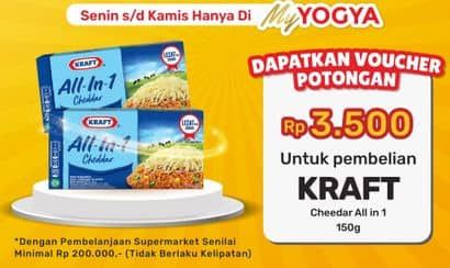 Promo Harga Kraft All in 1 Cheddar 165 gr - Yogya