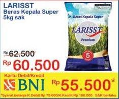 Promo Harga Larisst Beras Kepala Super 5 kg - Indomaret