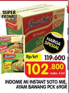 Promo Harga Indomie Mi Kuah Soto Mie, Ayam Bawang per 40 pcs 69 gr - Superindo