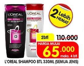 Promo Harga LOREAL Shampoo All Variants per 2 botol 330 ml - Superindo