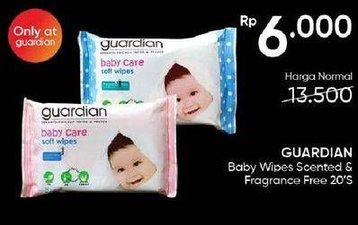Promo Harga Guardian Baby Wipes Fragrance Free, Scented 20 pcs - Guardian