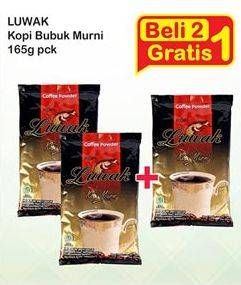 Promo Harga Luwak Kopi Murni Premium per 2 pouch 165 gr - Indomaret