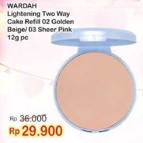 Promo Harga WARDAH Lightening Two Way Cake Refill 02 Golden Beige, 03 Sheer Pink 12 gr - Indomaret