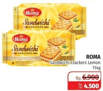 Promo Harga ROMA Sandwichi Crackers Krim Lemon 114 gr - Lotte Grosir