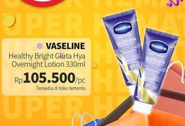 Promo Harga Vaseline Healthy Bright Gluta-Hya Lotion Overnight Radiance 330 ml - Guardian