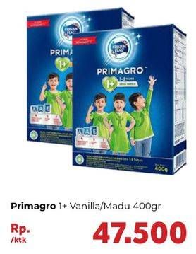 Promo Harga FRISIAN FLAG Primagro 1+ Vanilla, Madu 400 gr - Carrefour