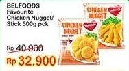 Promo Harga Belfoods Nugget Chicken Nugget, Chicken Nugget Stick 500 gr - Indomaret