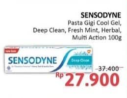 Promo Harga Sensodyne Pasta Gigi Cool Gel, Deep Clean, Fresh Mint, Herbal, Multi Action 100 gr - Alfamidi