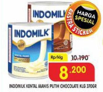 Promo Harga INDOMILK Susu Kental Manis Cokelat, Plain 370 gr - Superindo