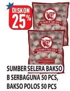 Promo Harga SUMBER SELERA Bakso Sapi SB Serba Guna, Polos 50 pcs - Hypermart