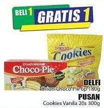 Promo Harga DELFI Orion Choco Pie 6p 180 g/PUSAN Cookies Vanila 20s 300 g  - Hari Hari