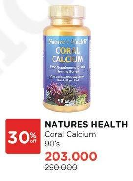 Promo Harga NATURES HEALTH Coral Calcium 90 pcs - Watsons