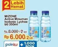 Promo Harga MIZONE Minuman Bernutrisi Active Lychee Lemon 350 ml - Indomaret