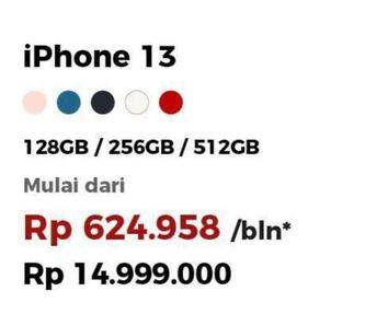 Promo Harga APPLE iPhone 13 128 GB, 256 GB, 512 GB  - Erafone