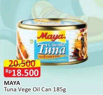 Promo Harga MAYA Tuna Vegetable Oil Can 185 gr - Alfamart