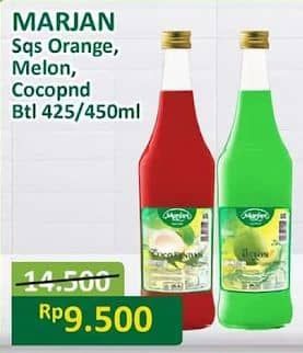 Promo Harga Marjan Syrup Squash Orange, Melon, Coco Pandan 450 ml - Alfamart