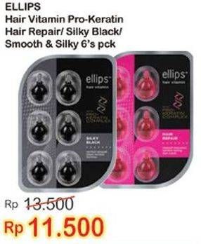 Promo Harga ELLIPS Hair Vitamin Hair Repair, Smooth Silky, Black 6 pcs - Indomaret