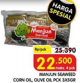Promo Harga MANJUN Seaweed Corn Oil, Olive Oil per 3 pcs 5 gr - Superindo