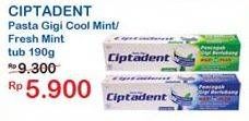 Promo Harga CIPTADENT Pasta Gigi Maxi 12 Plus Cool Mint, Fresh Mint 190 gr - Indomaret