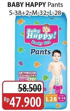 Promo Harga Baby Happy Body Fit Pants S38+2, L28, M32 28 pcs - Alfamidi