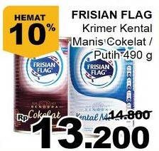 Promo Harga FRISIAN FLAG Susu Kental Manis Cokelat, Putih 490 gr - Giant