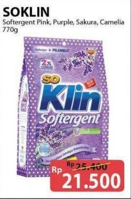 Promo Harga So Klin Softergent Rossy Pink, Purple Lavender, Soft Sakura, Korean Camellia 770 gr - Alfamart