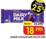 Promo Harga Cadbury Dairy Milk 90 gr - Superindo