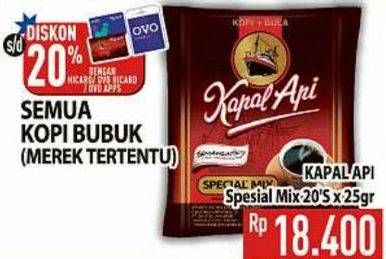 Promo Harga Kapal Api Kopi Bubuk Special per 20 sachet 25 gr - Hypermart