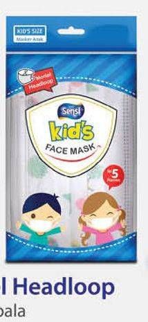 Promo Harga SENSI Kids Face Mask Headloop 5 pcs - Guardian