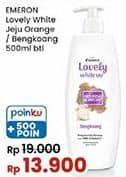 Promo Harga Emeron Lovely White Hand & Body Lotion Smooth Bright Jeju Orange, Nourish Bright Bengkoang 500 ml - Indomaret