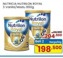 Promo Harga Nutrilon Royal 3 Susu Pertumbuhan Madu, Vanila 800 gr - Indomaret
