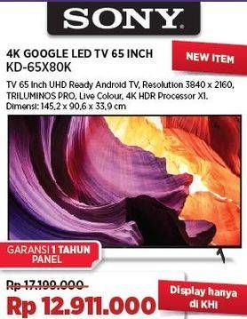 Promo Harga Sony KD-65X80K LED TV 65 Inch  - COURTS