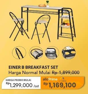 Promo Harga Trans Living Einer B Breakfast Set  - Carrefour