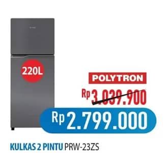 Promo Harga Polytron PRW-23ZS Kulkas 2 Pintu  - Hypermart