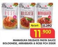 Promo Harga MAMASUKA Delisaos Saus Pasta Bolognese, Arrabbiata, Rose 315 gr - Superindo
