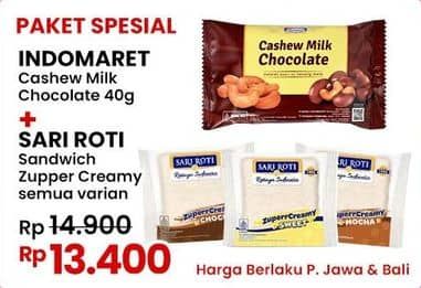 Promo Harga Sari Roti Sandwich +Indomaret Chocolate   - Indomaret