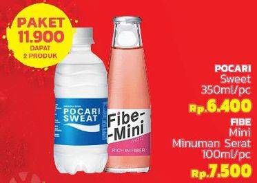 Promo Harga POCARI SWEAT Minuman Isotonik + FIBE MINI Rich N Fiber   - LotteMart