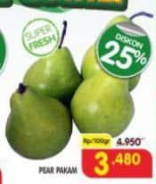 Promo Harga Pear Packham per 100 gr - Superindo