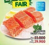 Promo Harga Salmon Fillet Trout per 100 gr - LotteMart