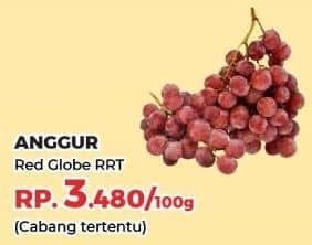 Promo Harga Anggur Red Globe RRT per 100 gr - Yogya