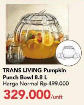 Promo Harga Transliving Pumpkin Punch Bowl 8800 ml - Carrefour
